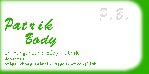 patrik body business card